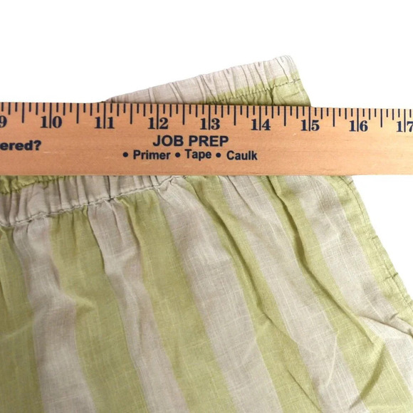Anthropologie Shorts Lime Ivory Striped Shorts Large Petite *Missing Drawstring* - Picture 9 of 10